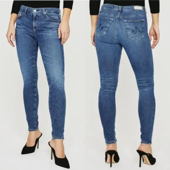 Adriano Goldschmied Legging Ankle Jeans Super Skinny Fit Blue Denim Size 29 - Picture 1 of 7
